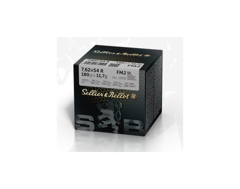 Sellier & Bellot FMJ 11,7g, 180 grs 50 rounds Cal 7,62x54R