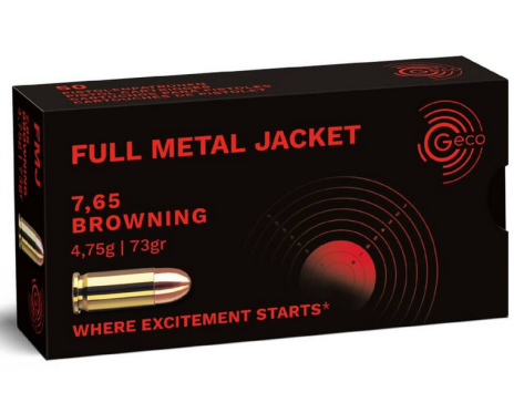 Geco FMJ, 4,7g / 73gr Cal. 7.65 Browning