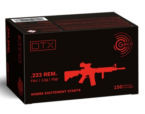 Geco DTX FMJ 3,6 g /55 gr 150 rounds Cal. .223Rem.