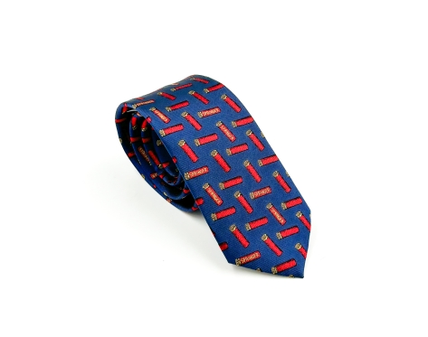 JSE Seidenkrawatte Logo Patronen Blau