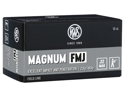 RWS Field Line Magnum FMJ 2,6g/40gr 50 Rounds Cal. .22 Mag.