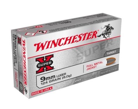Winchester Super X 8,0g / 124gr 50 Stück Cal. 9 mm Luger