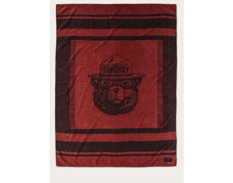 Filson Smokey Bear Throw Blanket Red Brown Smokey