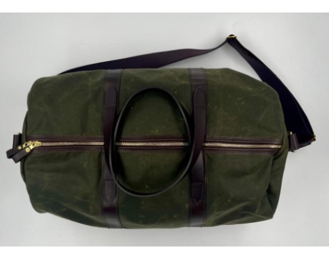 JSE Light Waxed Duffle Holdall Reisetasche grün