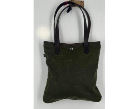 JSE Light Waxed Flat Totebag grün Handtasche
