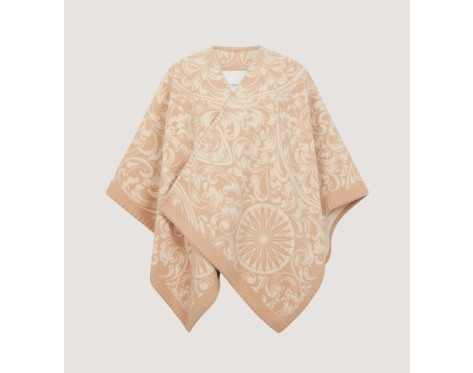 Purdey Woman Scroll Woven Poncho Camel