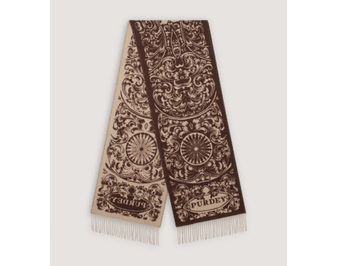 Purdey Rose & Scroll Schal Chocolate