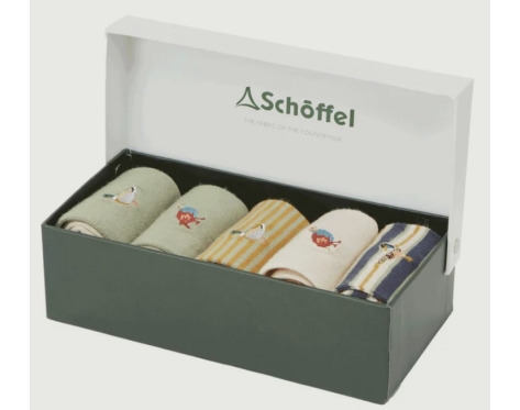 Schöffel Bamboo Sock box of 5 game birds